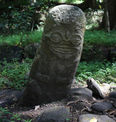 Sacred place in the forest with tiki Sacred place in the forest with tiki