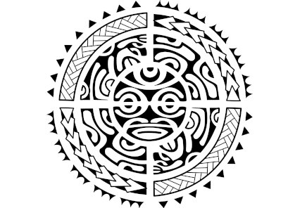 Polynesian tiki sun tattoo