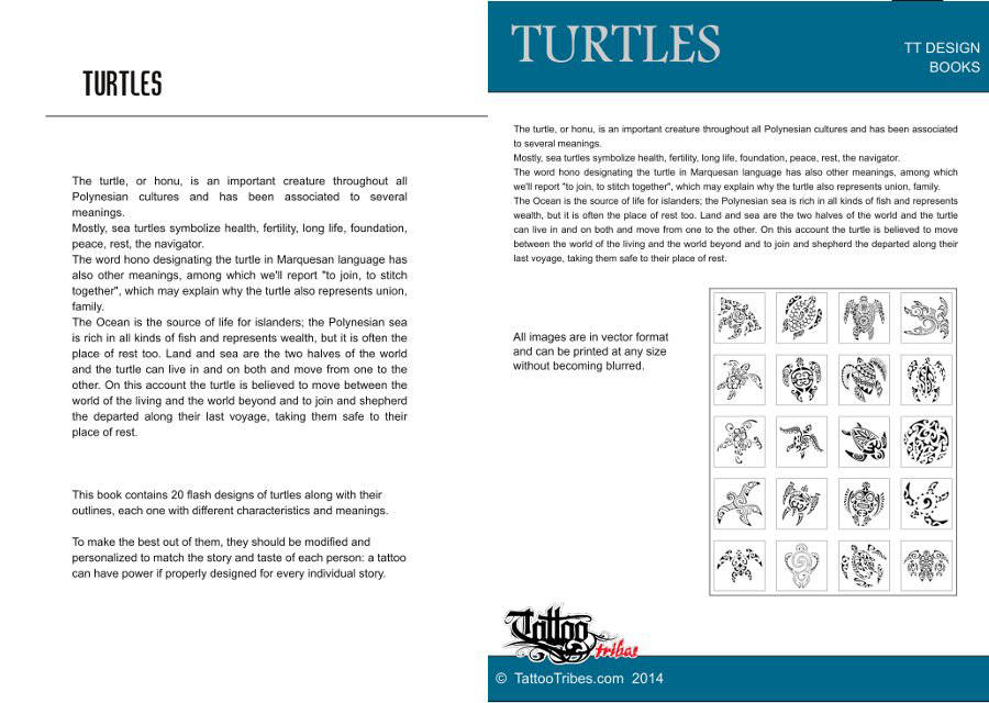 Polynesian turtles tattoo designs list - big