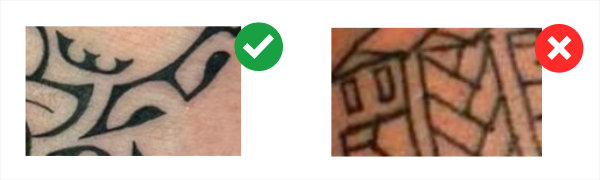 Good and bad lines in a tattoo